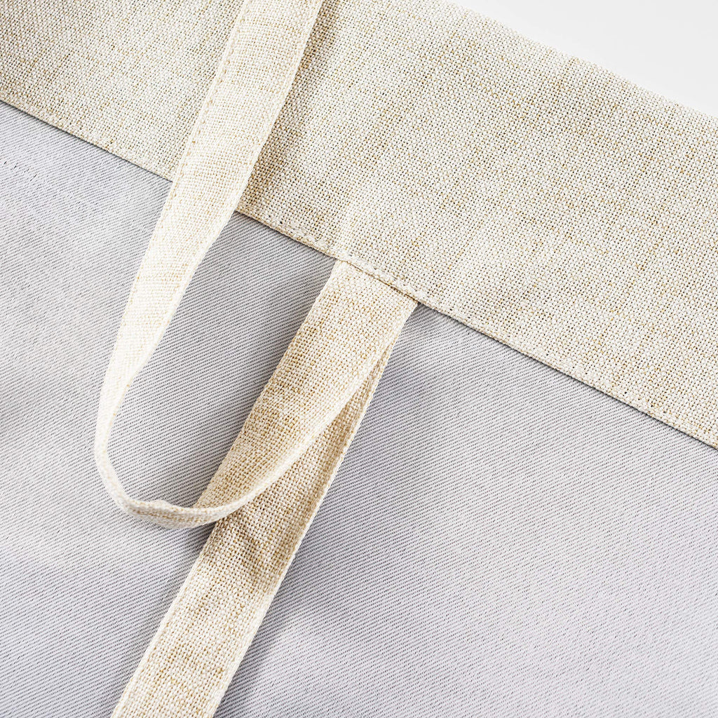 DriftAway Double Layer Linen Blackout Tie Up Curtains Thermal Insulated Fully Lined Balloon Roman Shade Bathroom Window Adjustable Rod Pocket for Small Window 25 Inch by 47 Inch Beige
