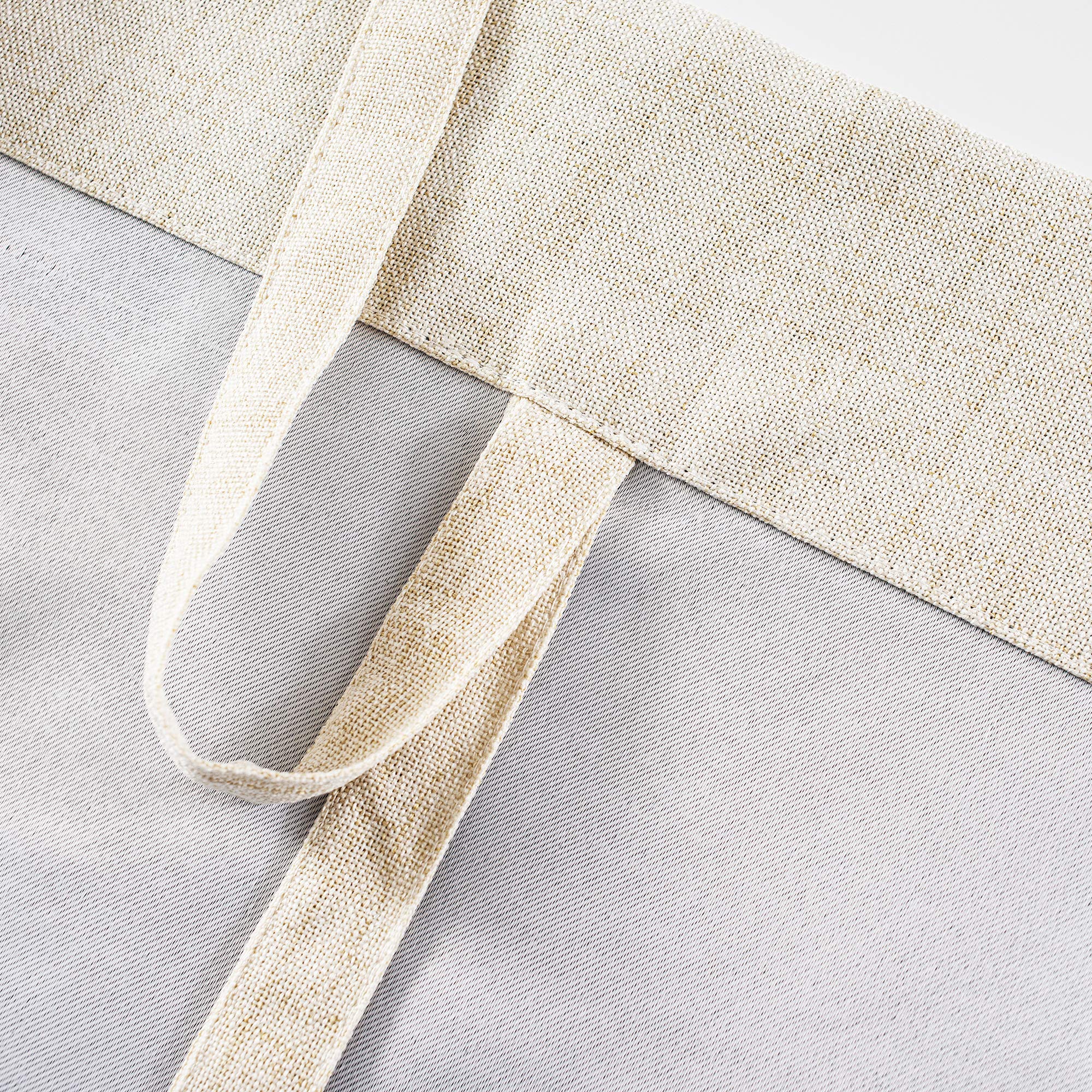 DriftAway Double Layer Linen Blackout Tie Up Curtains Thermal Insulated Fully Lined Balloon Roman Shade Bathroom Window Adjustable Rod Pocket for Small Window 25 Inch by 47 Inch Beige