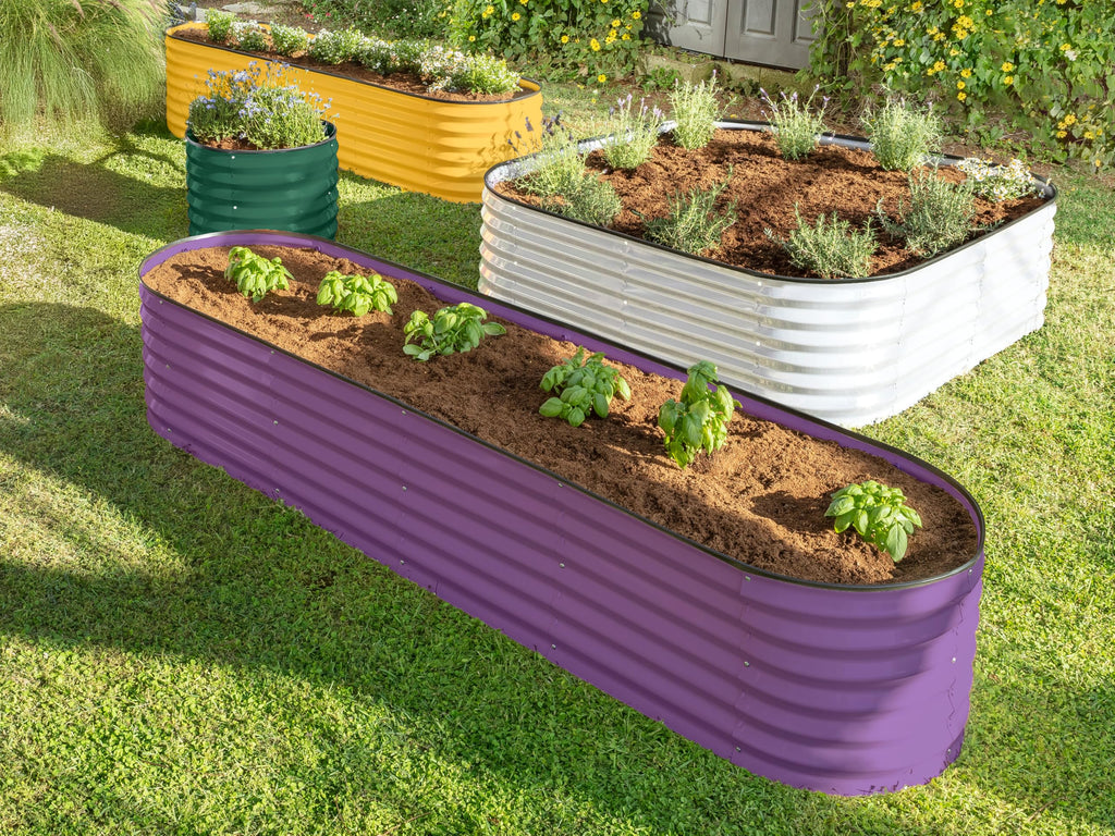 9-in-1 Galvanized Steel Raised Garden Bed // 8×2×1.5 ft Modular Planter for Gardening, Vegetables, Flowers // 18" Tall Metal Raised Garden Beds Outdoor (Dark Green) // Patented Design Planter Box