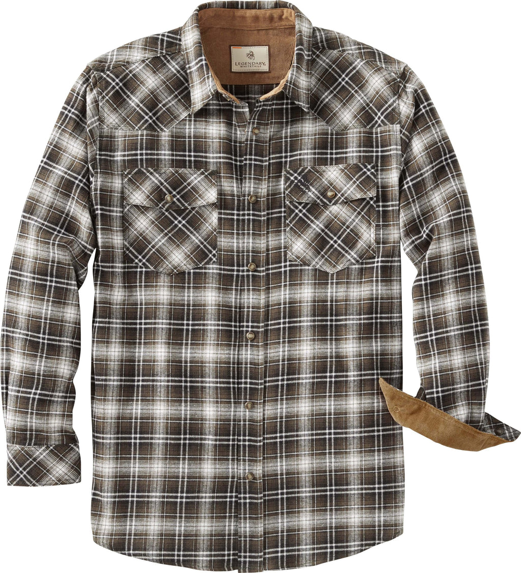 Legendary Whitetails Mens Western Button Up Brushed Cotton Flannel Shirt