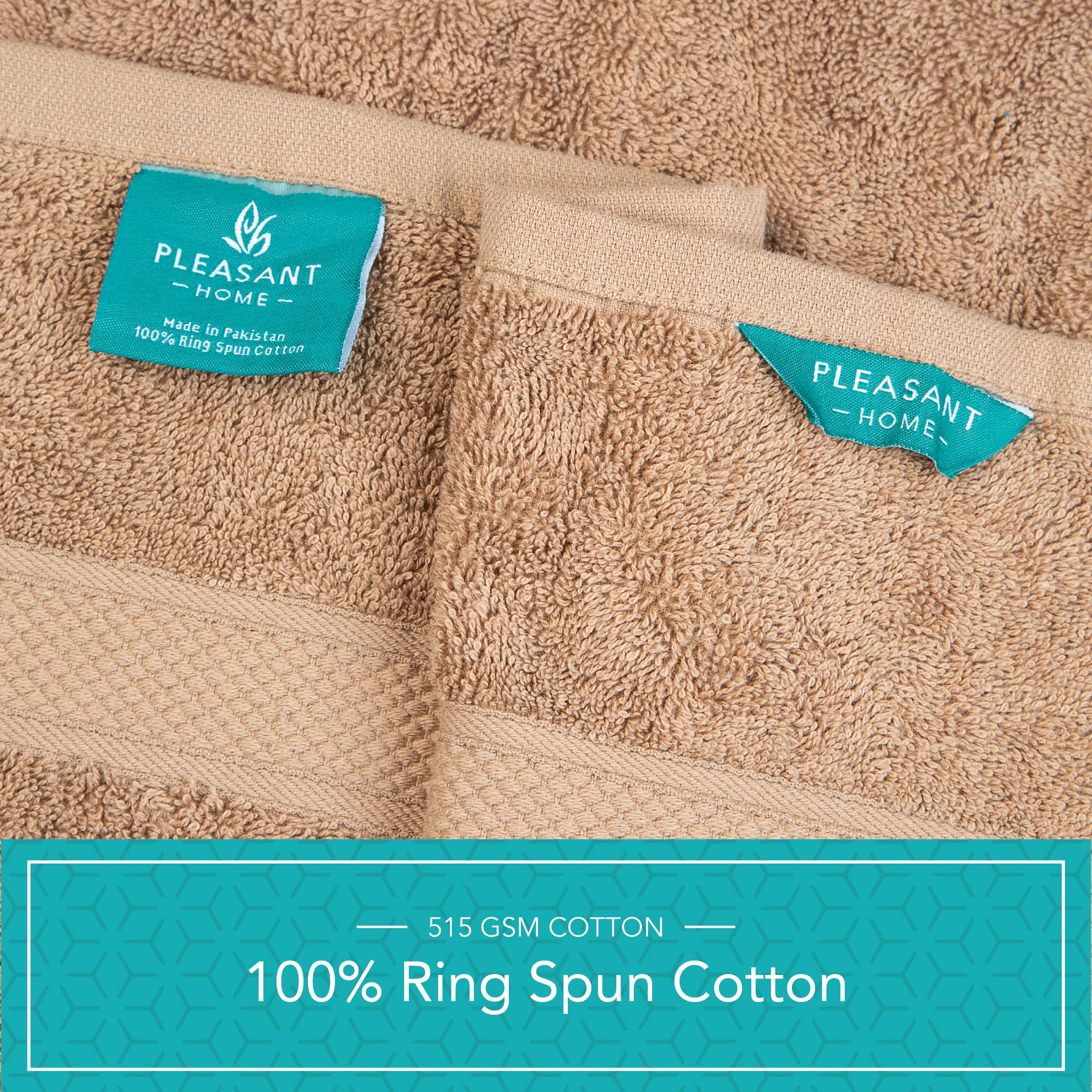 Pleasant Home Bath Towels Set of 6 (24” x 50”) 100% Cotton, 515 GSM | Lightweight, Soft & Highly Absorbent Luxury Towels for Bathroom | for Gym, Pool & Spa | 6 Pack, Gray
