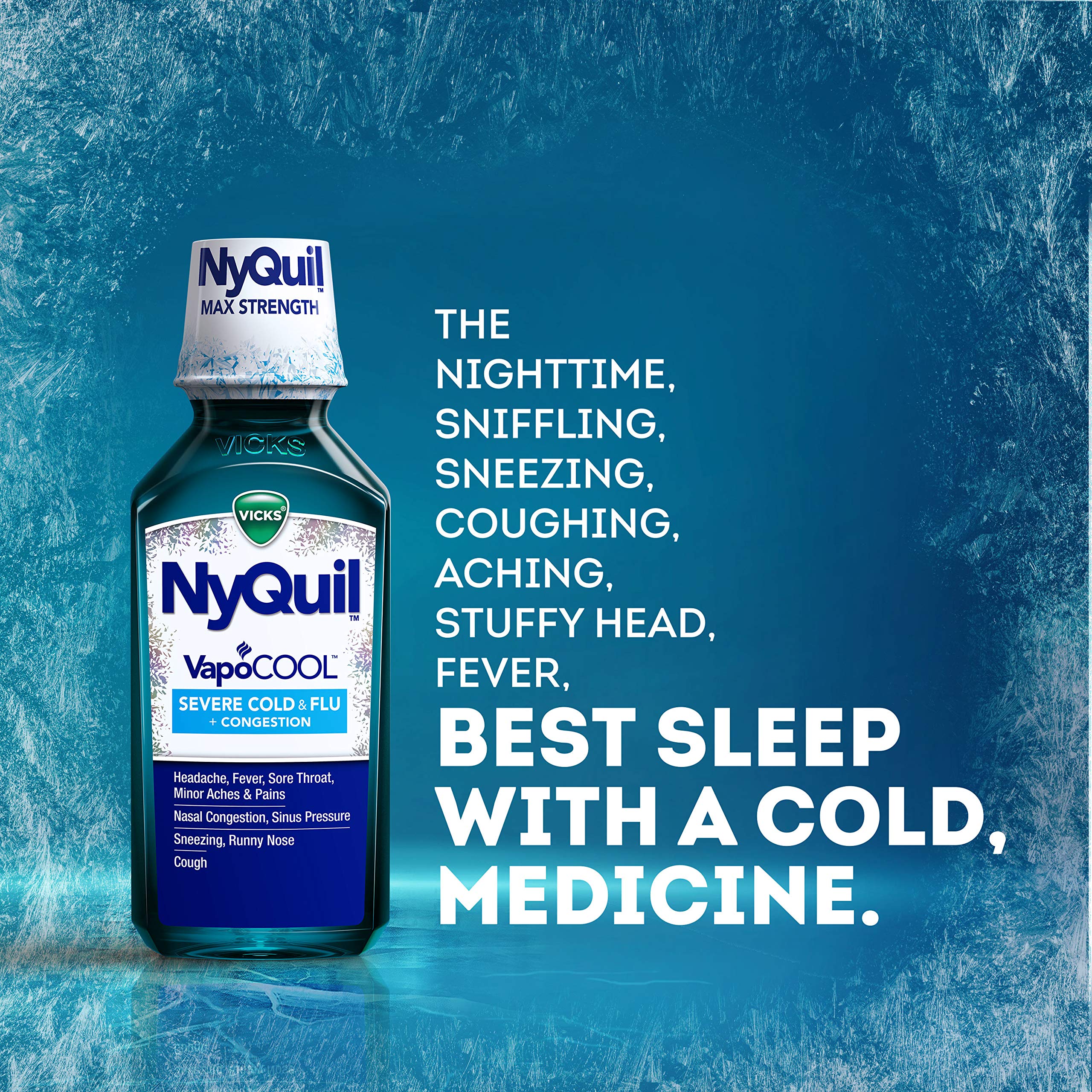 Vicks DayQuil & NyQuil SEVERE Cold & Flu Medicine, Relief for Headache, Fever, Sore Throat, Minor Aches & Pains, Nasal Congestion, Sinus Pressure, Stuffy Nose, and Cough, Co-Pack, 2 x 12 OZ