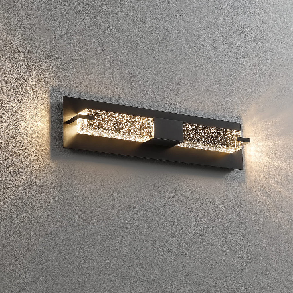 WOSHITU LED Wall Sconce Light: 11 Inch Gold Modern Sconces Wall Lighting 3000K Dimmable Crystal Wall Lamps Indoor Bathroom Sconce Wall Mount Light Fixtures for Living Room/Bedroom/Hallway