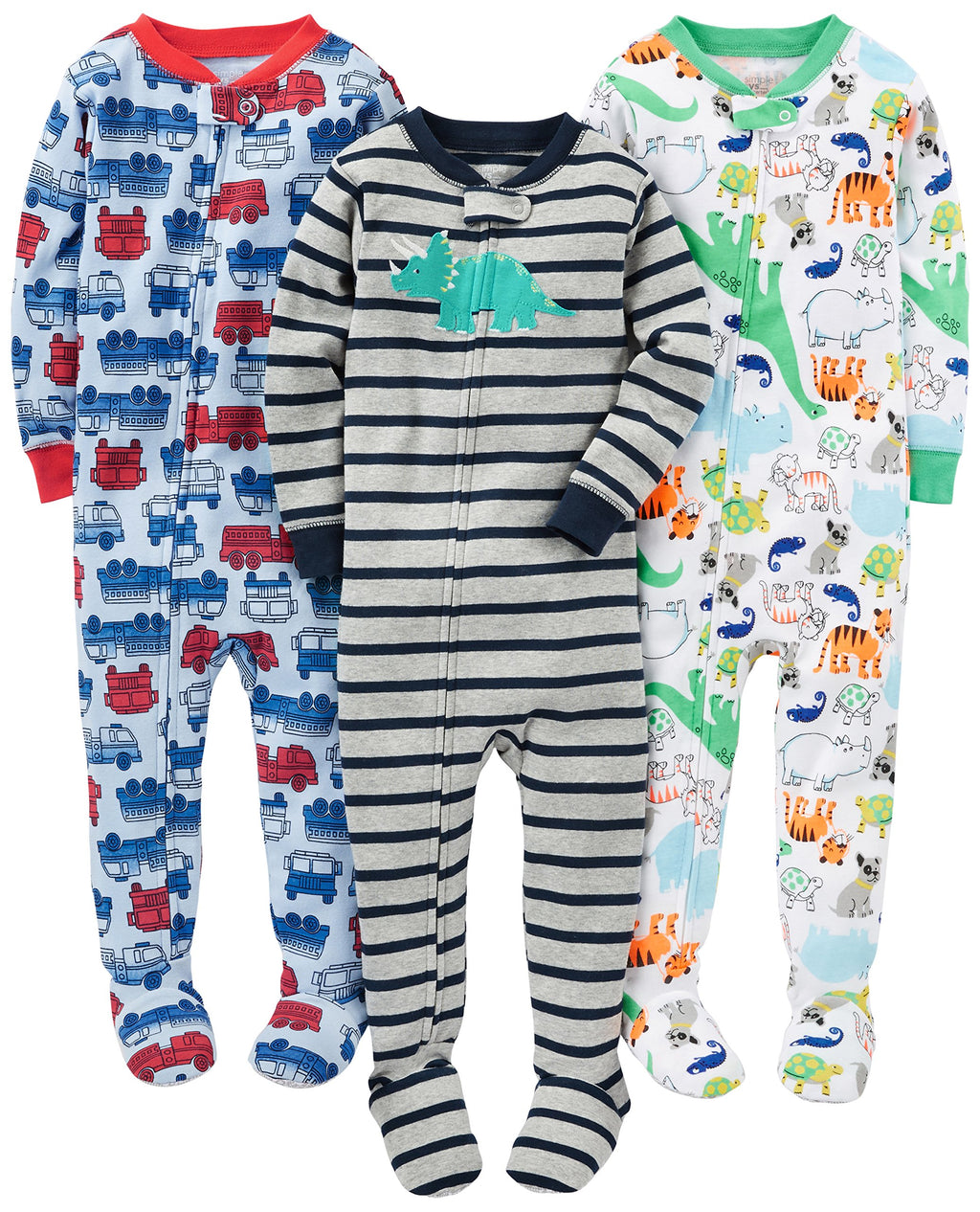 Simple Joys by Carter's Baby Boys 3 pack Snug Fit Footed Cotton Pajamas