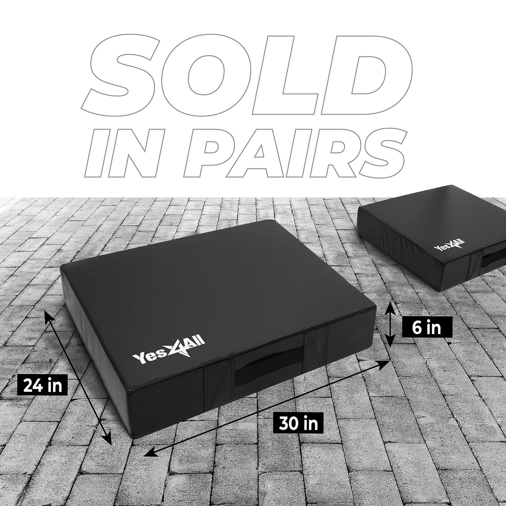 Yes4All Silencer Drop Pads/Weightlifting Drop Pads with PVC Cover & Easy Carry Handles – Sold in PairsVariation Theme