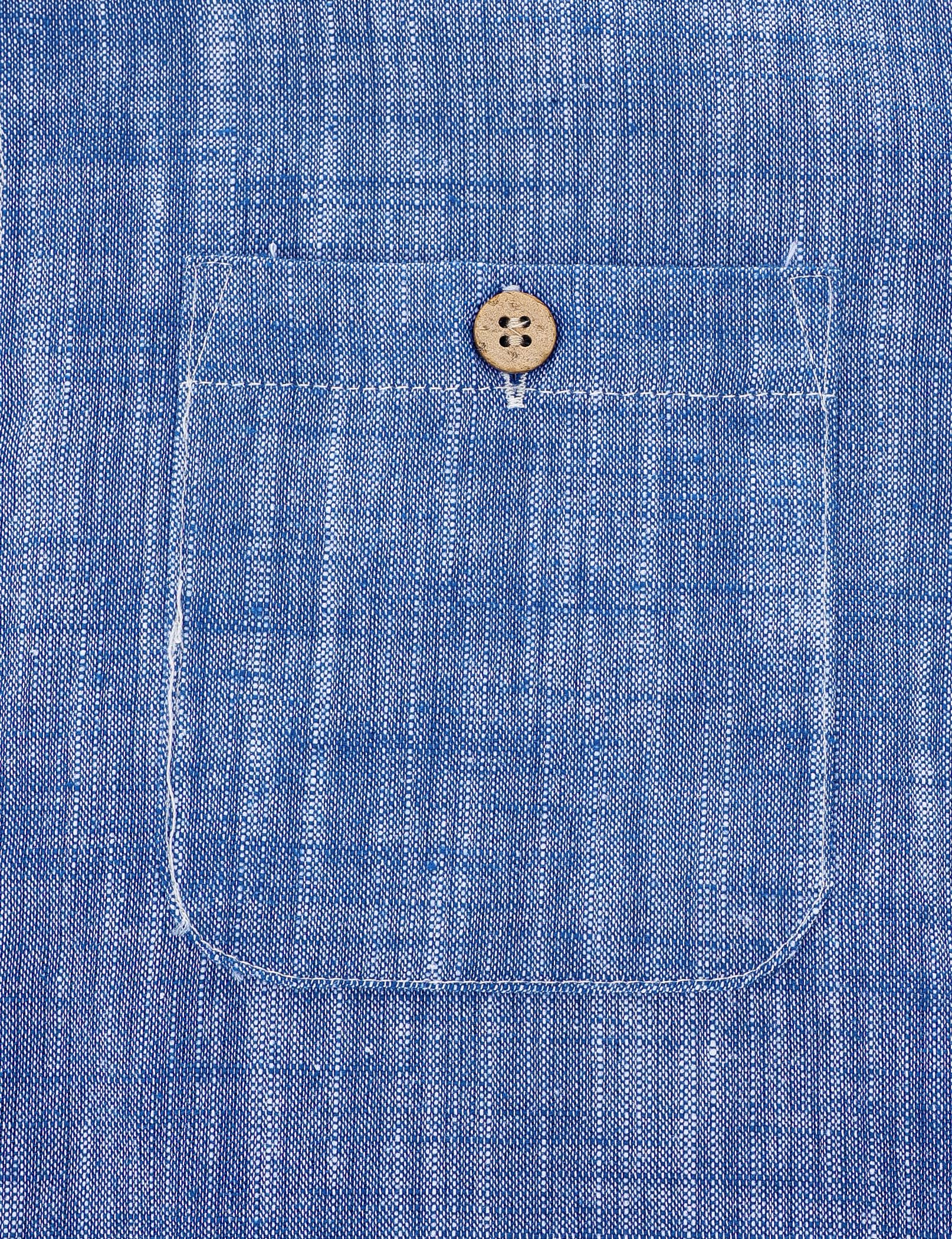 JOGAL Boys Chambray Shirts Short Sleeve Button Down Casual Cotton Woven Shirt with Two Pockets for Kids 6-14 Years
