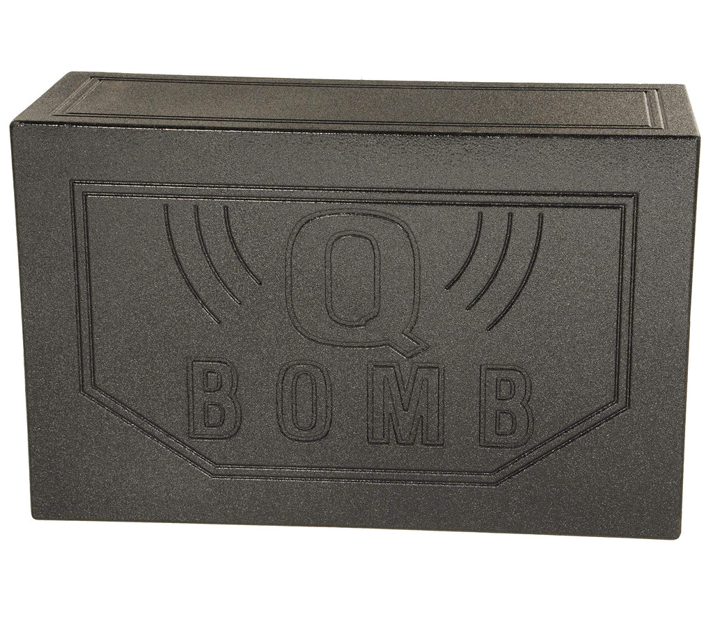 QPower 12 Inch Dual Subwoofer Box, High-Performance Vented Speaker Enclosure, Black - Car Audio and Sound System Accessories - Portable Equipment for Subwoofers