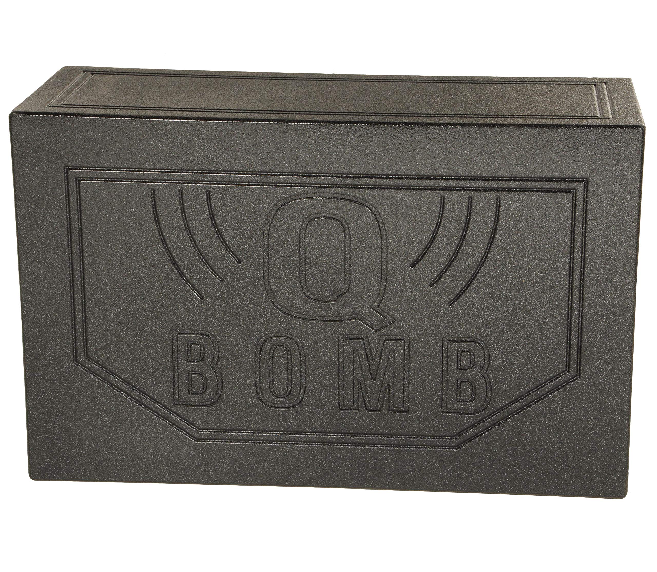 QPower 12 Inch Dual Subwoofer Box, High-Performance Vented Speaker Enclosure, Black - Car Audio and Sound System Accessories - Portable Equipment for Subwoofers