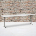 EMMA + OLIVER 5' Rectangular Plastic Folding Table, Long Plastic Foldable Table for Residential Indoor/Outdoor Events, White