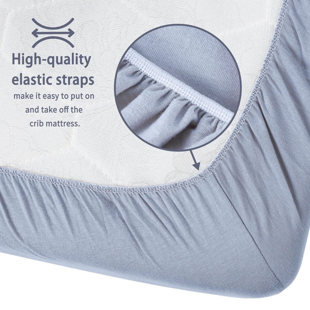 GUNTAIL Baby Crib Sheets for Boys Girls, 2 Pack Fitted Crib Sheet for Standard Crib and Toddler Mattress, Soft Microfiber Baby Sheet 52x28x8in (Brown & Green)