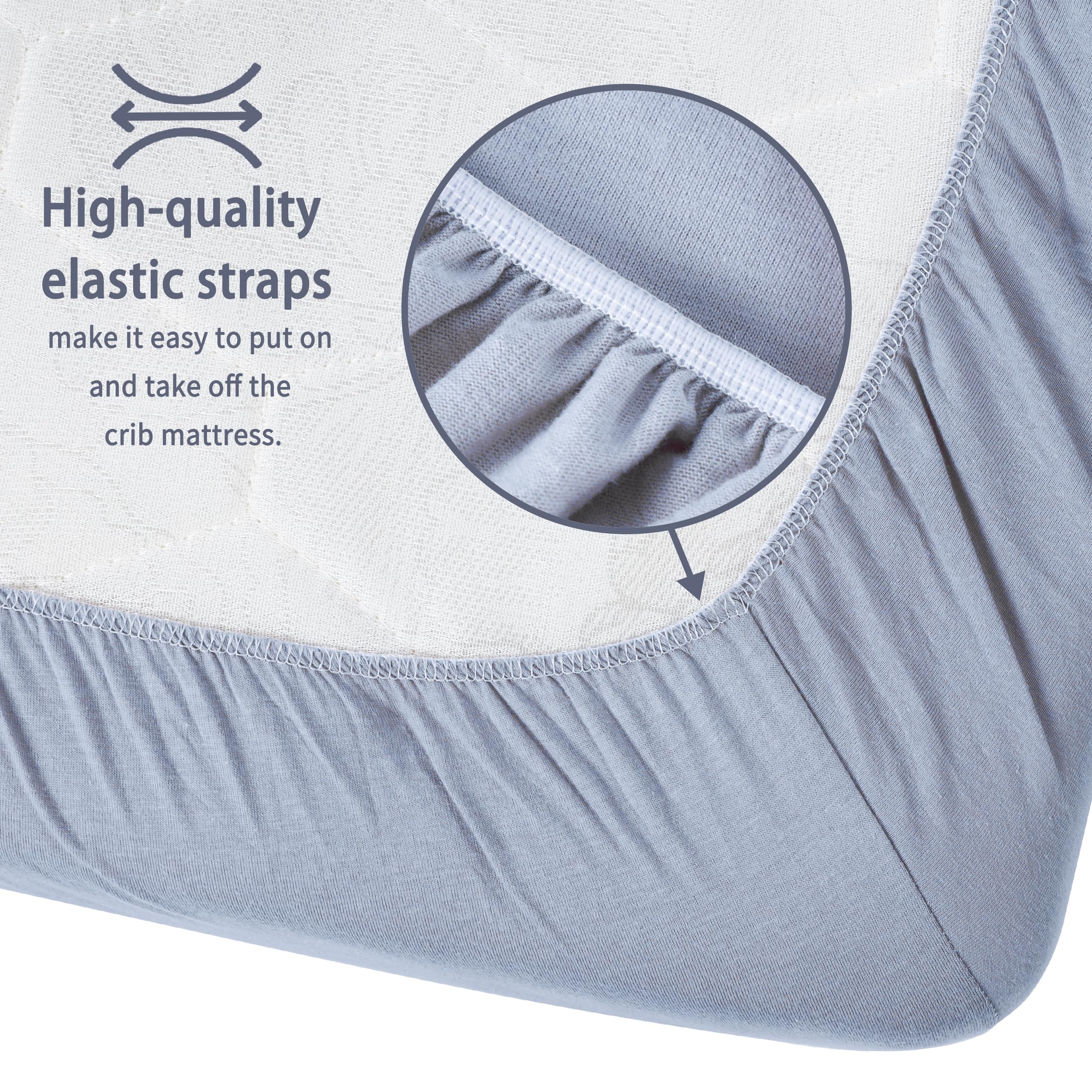 GUNTAIL Baby Crib Sheets for Boys Girls, 2 Pack Fitted Crib Sheet for Standard Crib and Toddler Mattress, Soft Microfiber Baby Sheet 52x28x8in (Brown & Green)