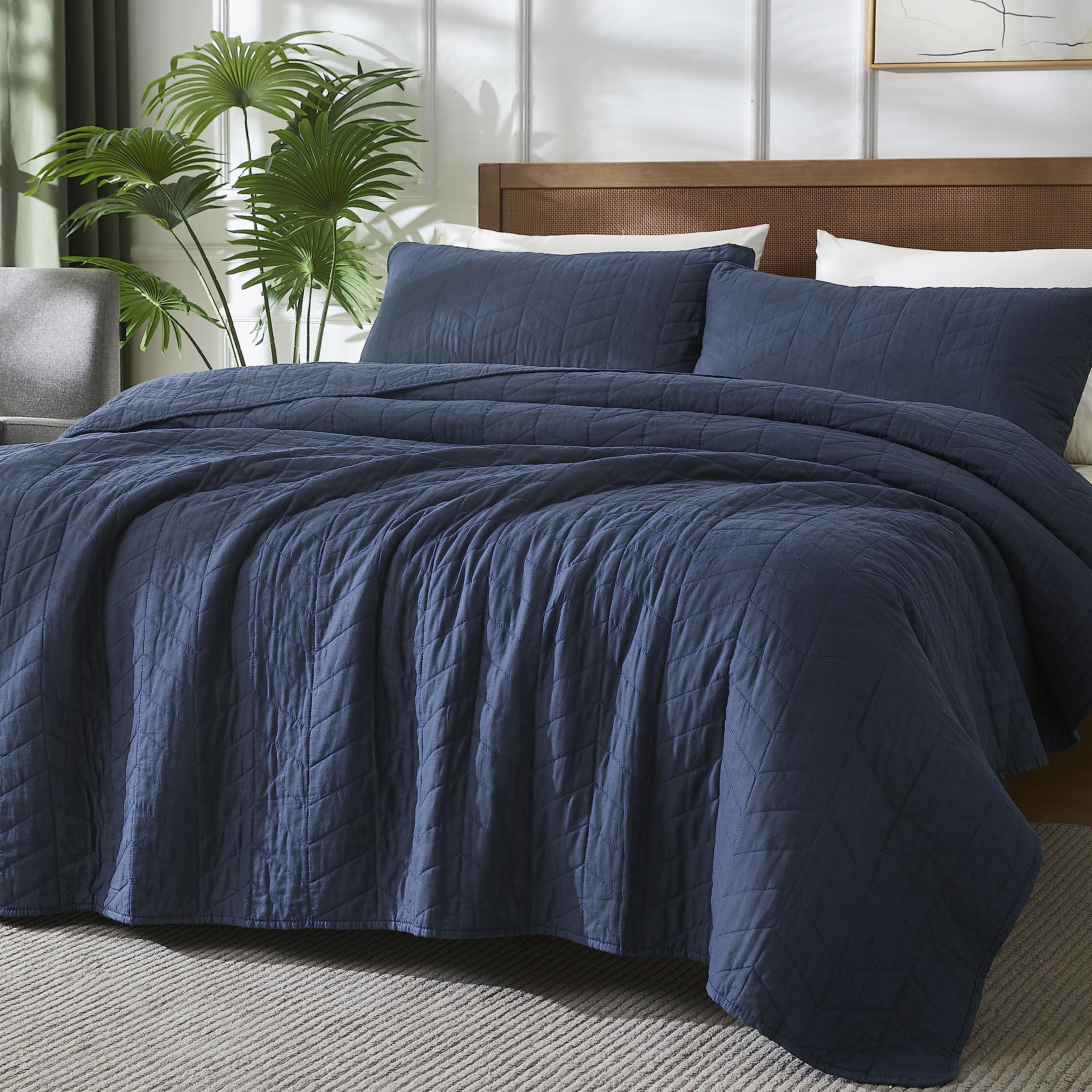 palassio Beige Cotton Quilt Twin Size Bedding Sets with Pillow Sham, White Lightweight Soft Bedspread Coverlet, Tan Cream Quilted Comforter Bed Cover for All Season, 2 Pieces, 68x86 inches