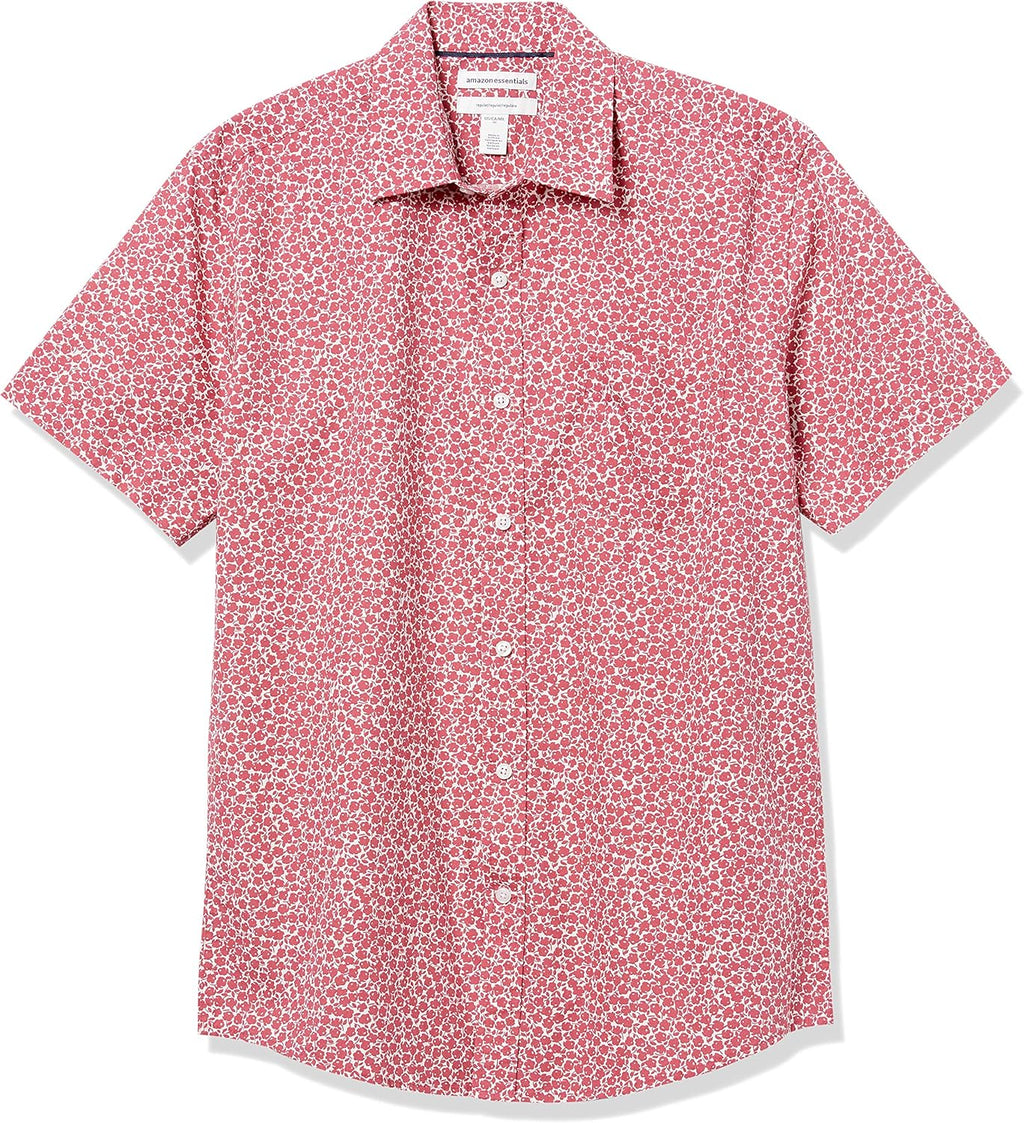 Amazon Essentials Men's Regular-Fit Short-Sleeve Poplin Shirt