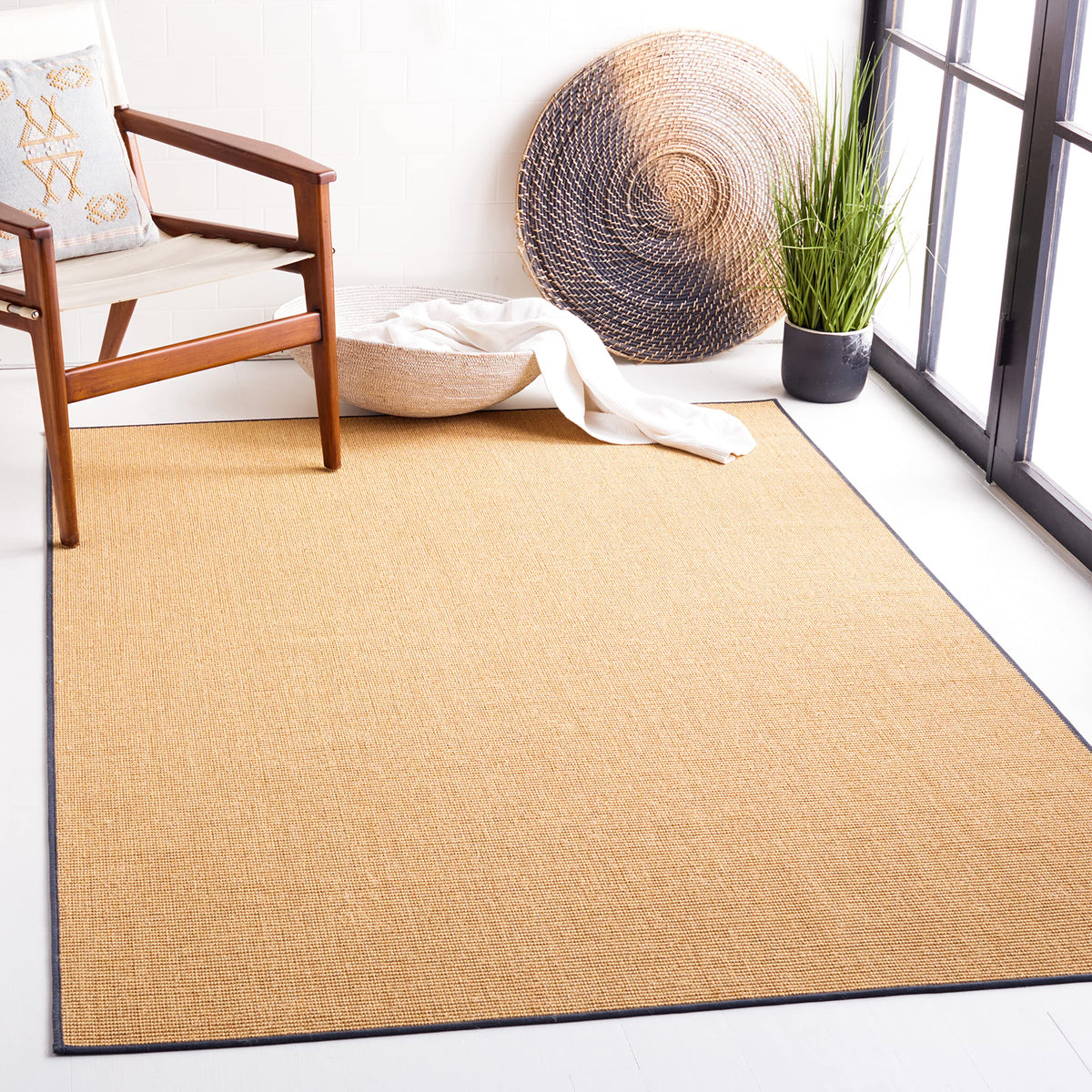 Martha Stewart x SAFAVIEH Area Rug Collection - 1'9" x 2'10", Beige & Ivory, Sisal & Jute, Farmhouse Style, Ideal for Living Room, Bedroom, Office, Dining Space (MSR9501C)