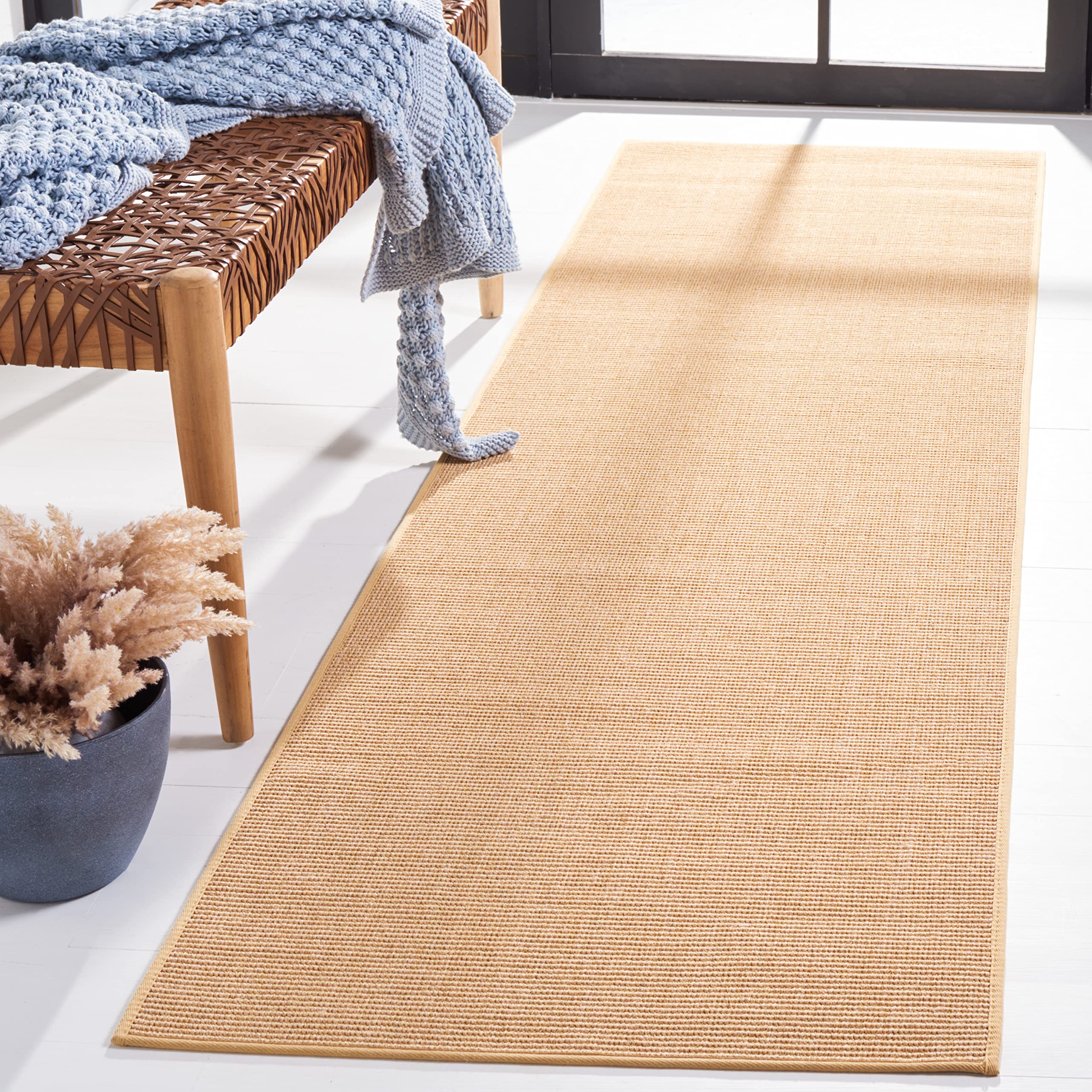 Martha Stewart x SAFAVIEH Area Rug Collection - 1'9" x 2'10", Beige & Ivory, Sisal & Jute, Farmhouse Style, Ideal for Living Room, Bedroom, Office, Dining Space (MSR9501C)