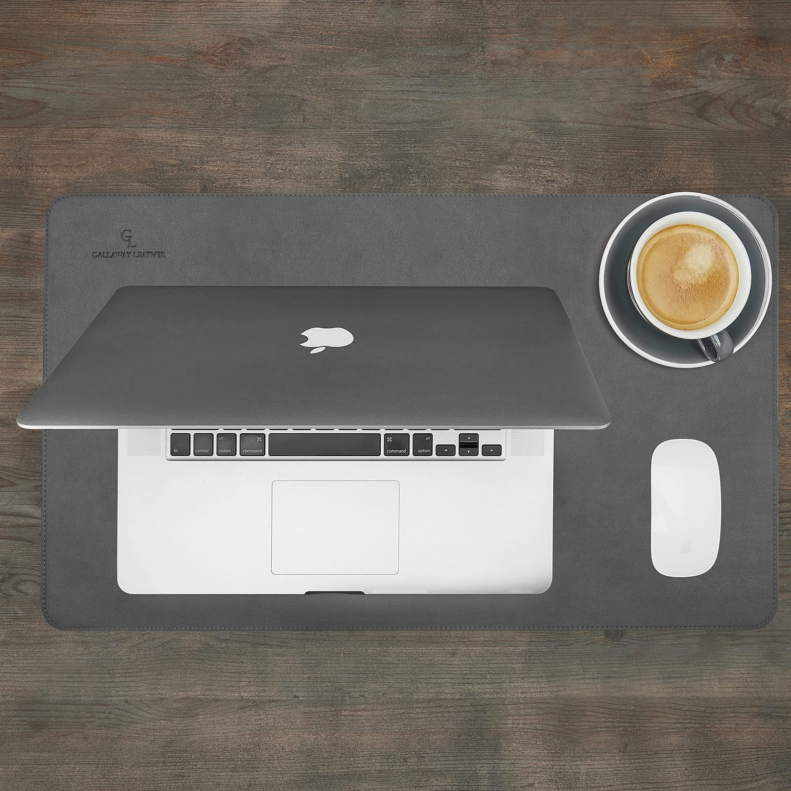 Gallaway Leather Desk Mat,Desk Writing Pad - Office Desk Pad, Medium 24" x 14" Black, Desk Mats on Top of Desks, Gift Ready Elegant Computer Desk Mat Desk Cover Desk Pad Protector PU Leather