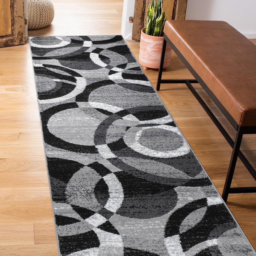 Rugshop Contemporary Modern Circles Abstract Area Rug 2' x 3' Blue