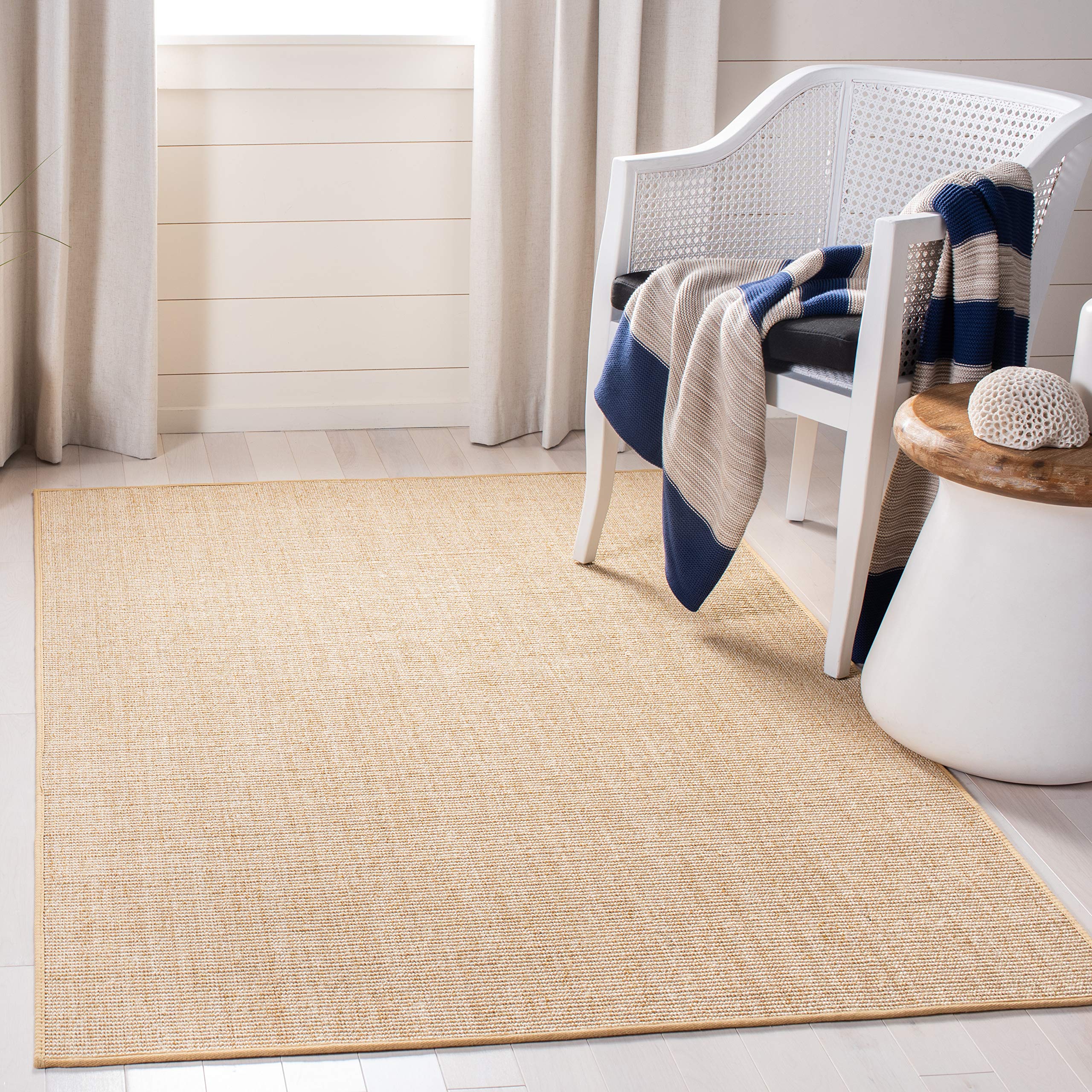 Martha Stewart x SAFAVIEH Area Rug Collection - 1'9" x 2'10", Beige & Ivory, Sisal & Jute, Farmhouse Style, Ideal for Living Room, Bedroom, Office, Dining Space (MSR9501C)
