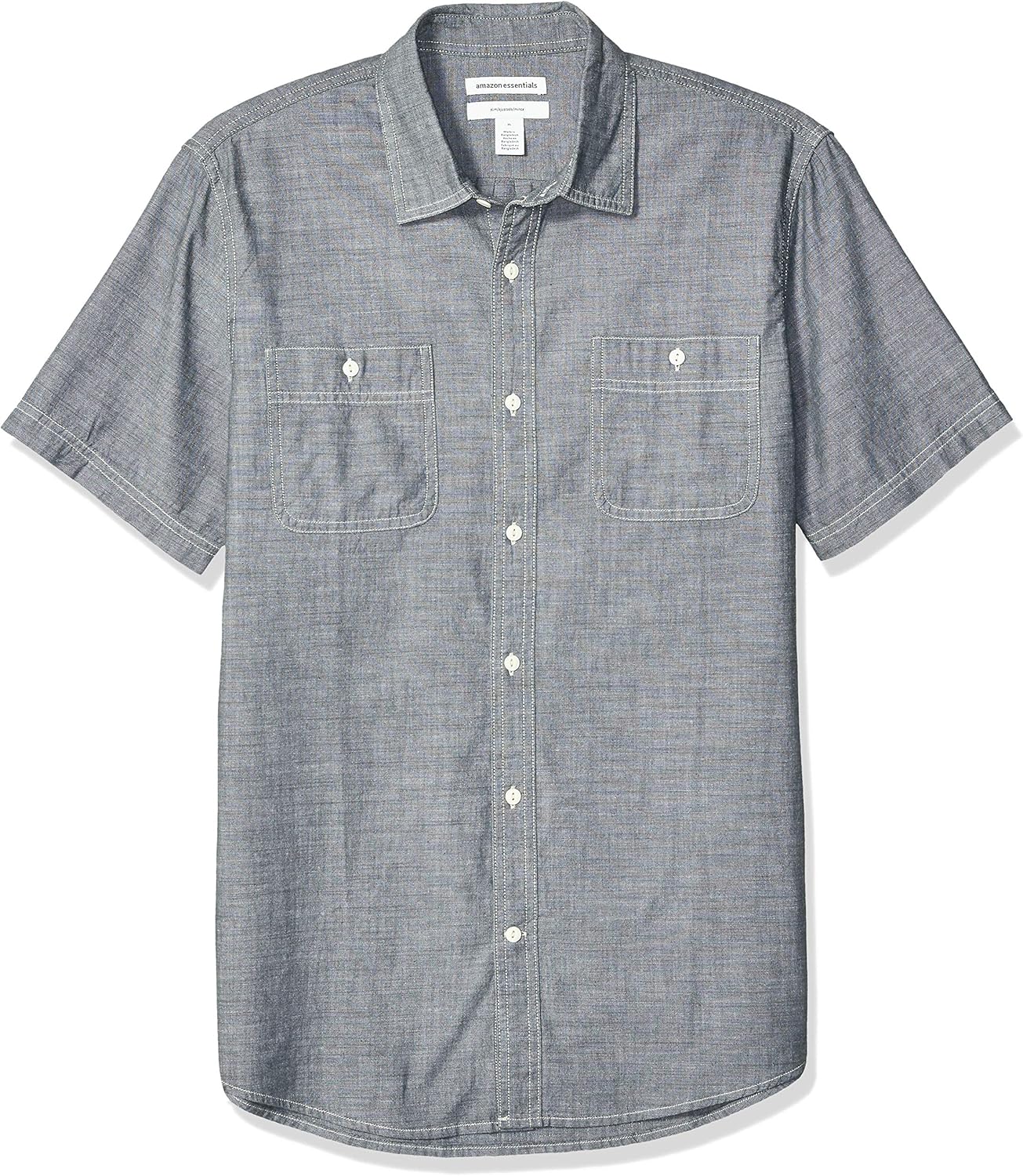 Amazon Essentials Men's Regular-Fit Short-Sleeve Poplin Shirt
