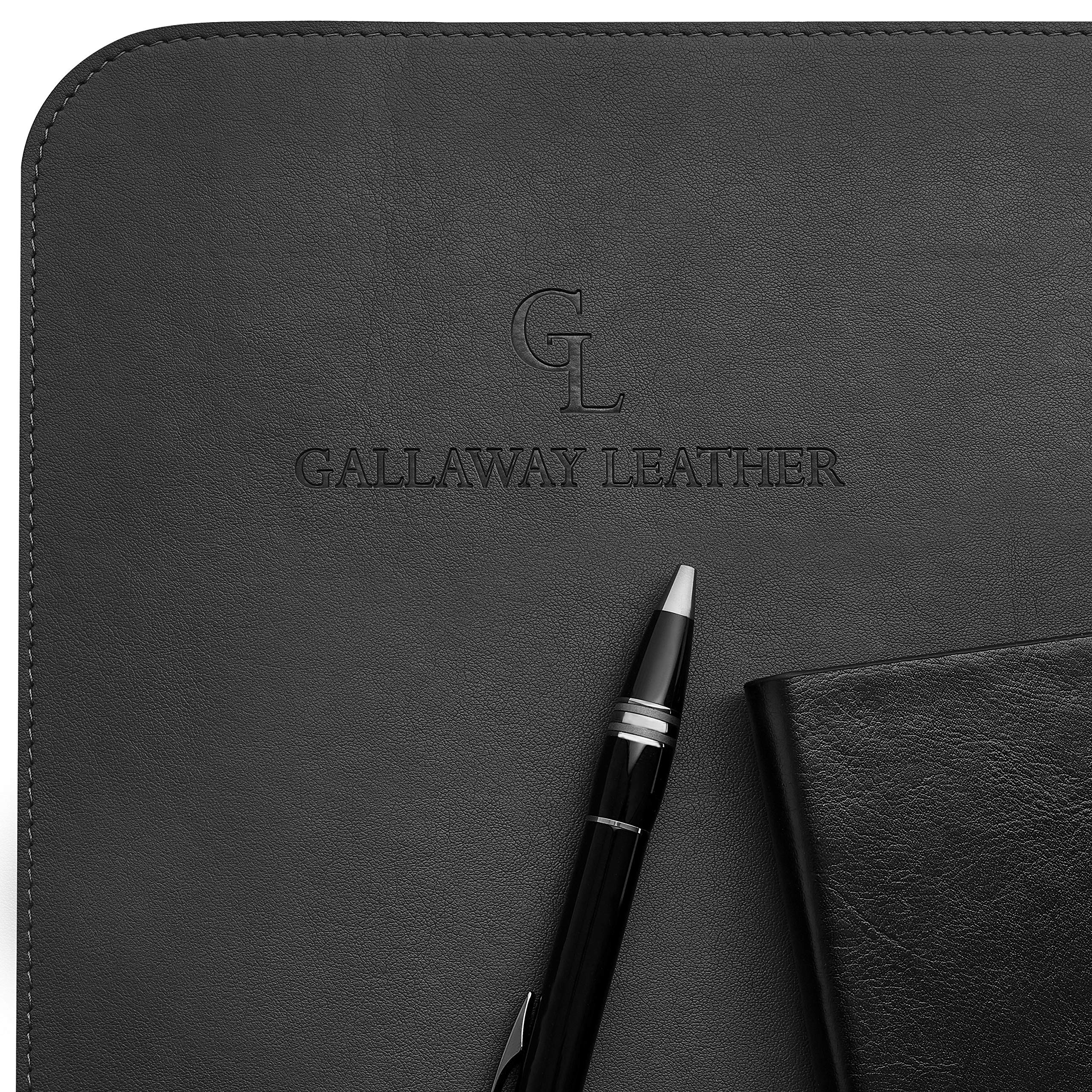Gallaway Leather Desk Mat,Desk Writing Pad - Office Desk Pad, Medium 24" x 14" Black, Desk Mats on Top of Desks, Gift Ready Elegant Computer Desk Mat Desk Cover Desk Pad Protector PU Leather