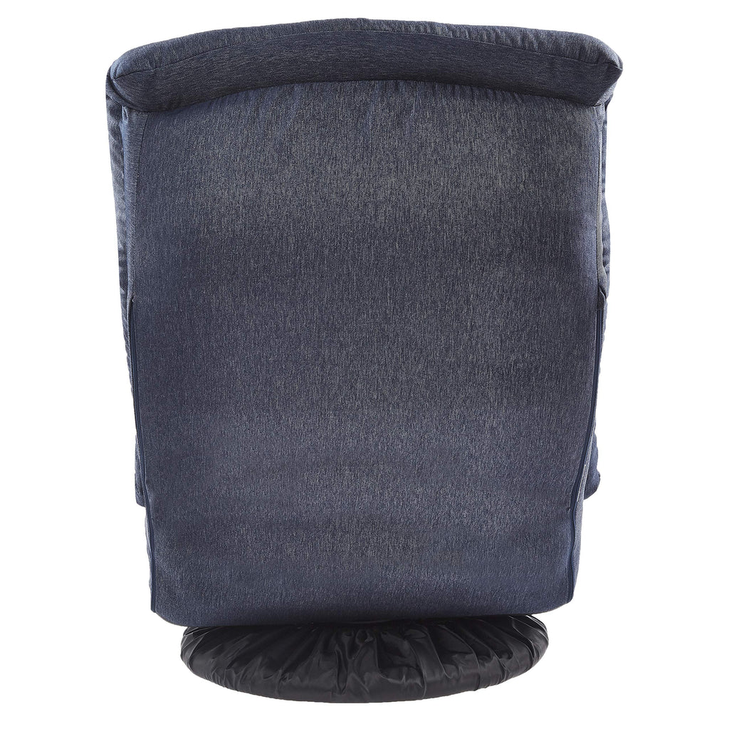 Amazon Basics Swivel Foam Lounge Chair with Headrest, Adjustable Backrest, Floor-Compatible, Foldable, Gaming, 26.3"D x 23.5"W x 13.7"H, Denim Blue