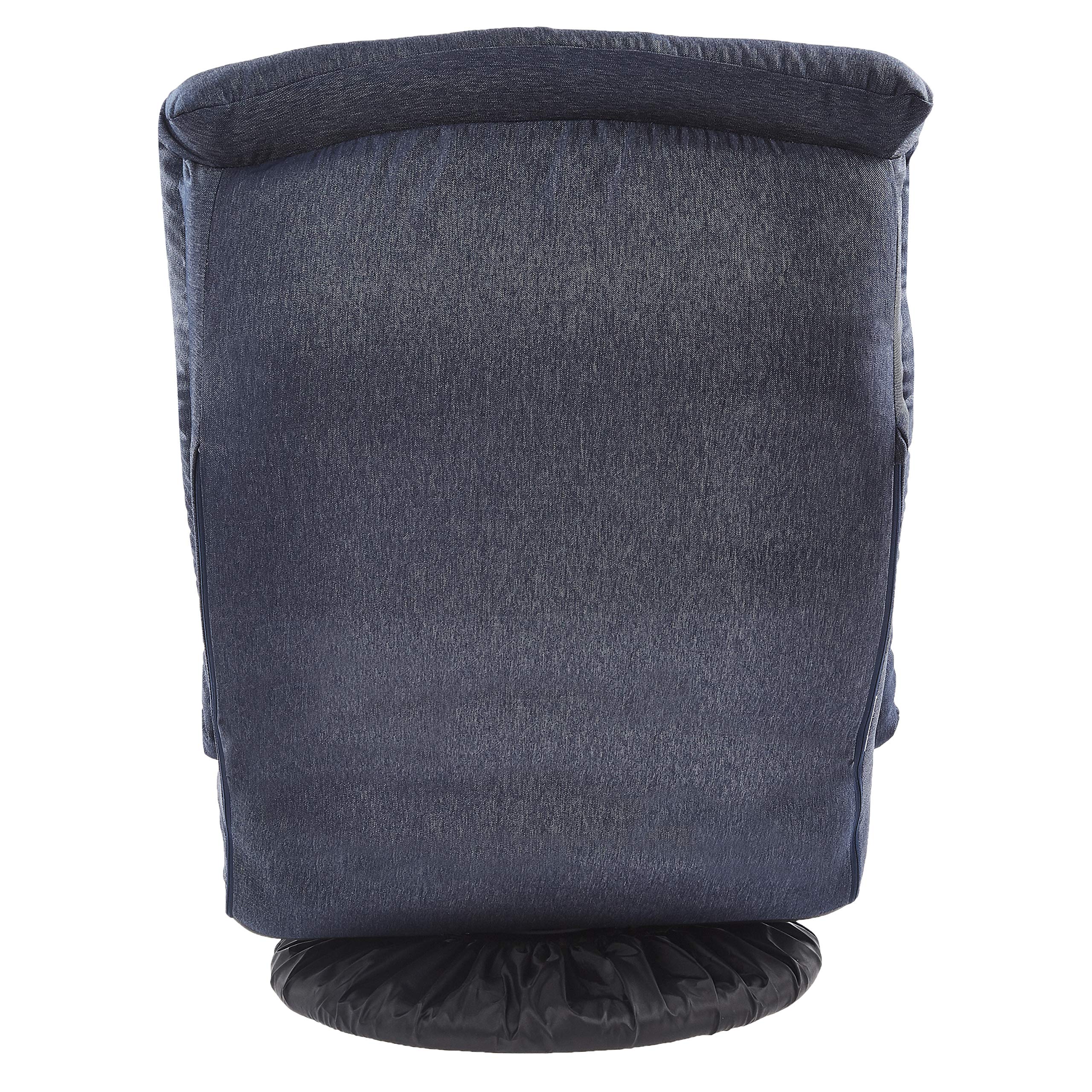 Amazon Basics Swivel Foam Lounge Chair with Headrest, Adjustable Backrest, Floor-Compatible, Foldable, Gaming, 26.3"D x 23.5"W x 13.7"H, Denim Blue