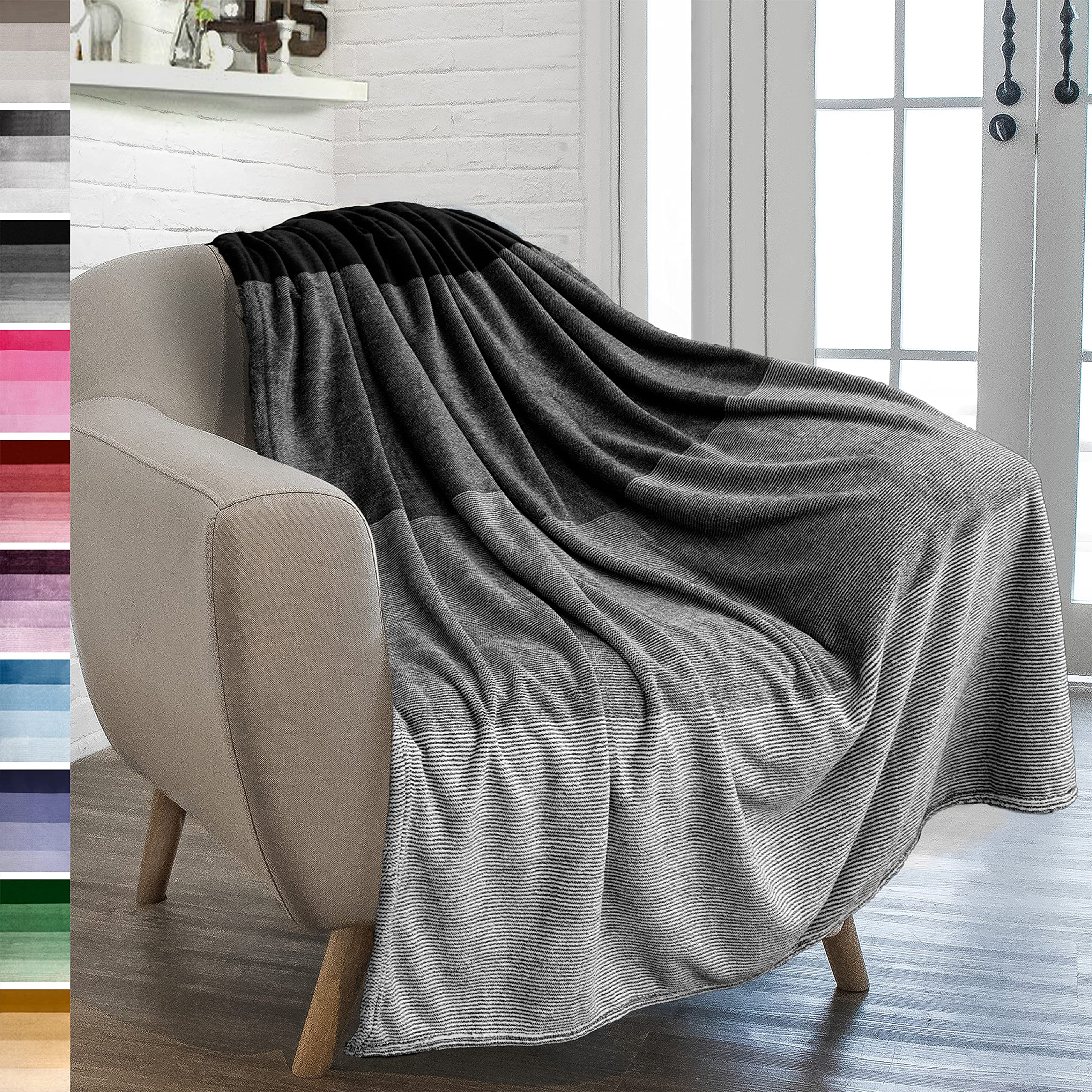 Pavilia Patriotic Blanket - American National Flag Throw Blanket for Sofa Couch Bed, Soft Microfiber Fleece Reversible, USA Military Veteran July 4th Gift - 50 x 60 Inches
