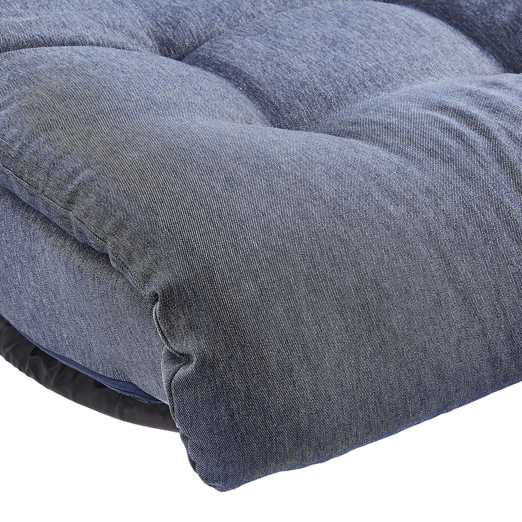 Amazon Basics Swivel Foam Lounge Chair with Headrest, Adjustable Backrest, Floor-Compatible, Foldable, Gaming, 26.3"D x 23.5"W x 13.7"H, Denim Blue
