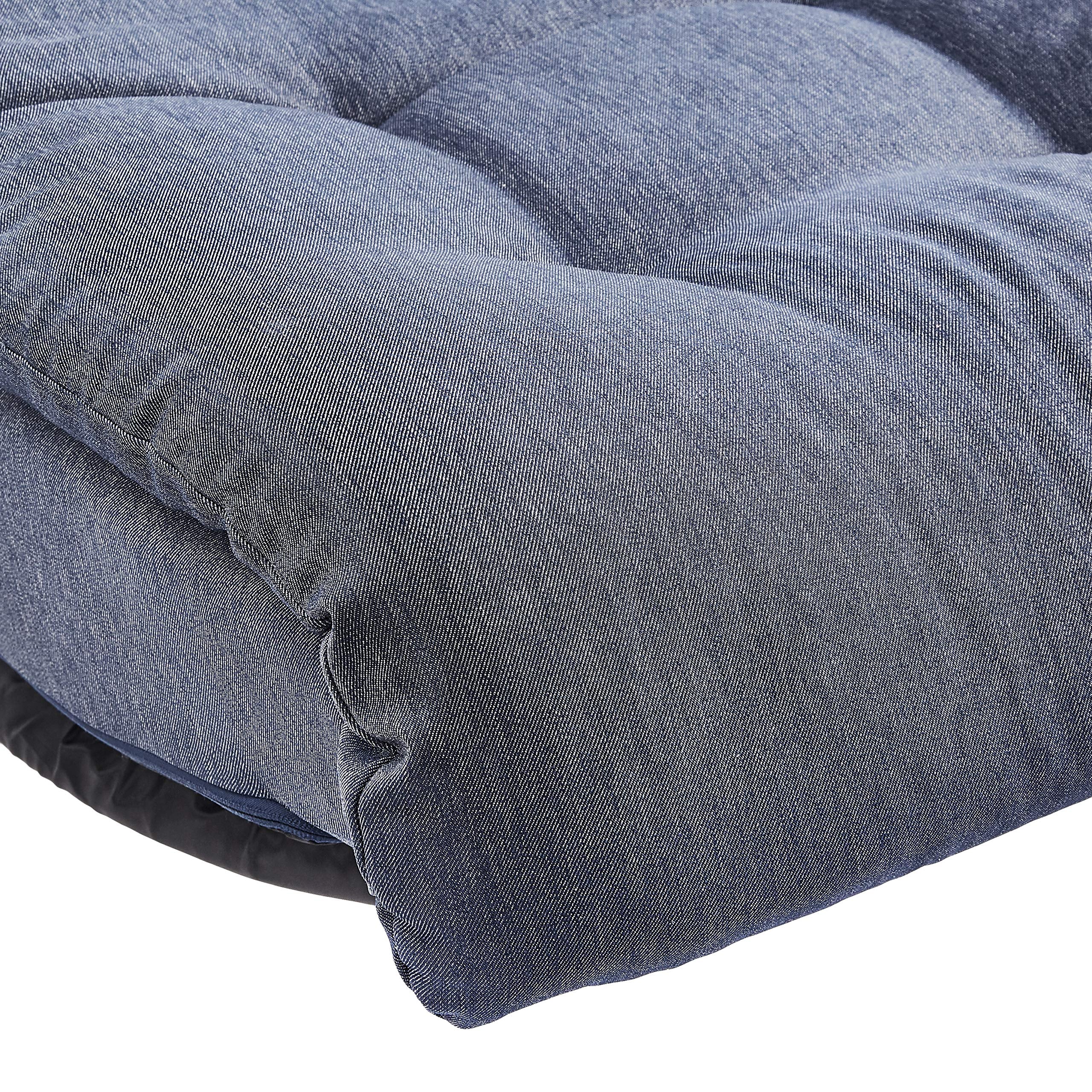 Amazon Basics Swivel Foam Lounge Chair with Headrest, Adjustable Backrest, Floor-Compatible, Foldable, Gaming, 26.3"D x 23.5"W x 13.7"H, Denim Blue