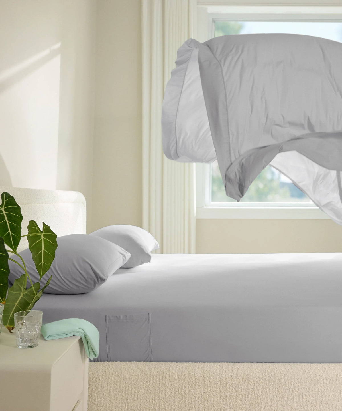 Breescape Cooling Sheets - BlendTek Dry & Cool Technology Cooling Bed Sheets for Hot Sleepers and Night Sweats, Q-Max>0.46 Tech Sheet Set, Deep Pocket Up to 18"